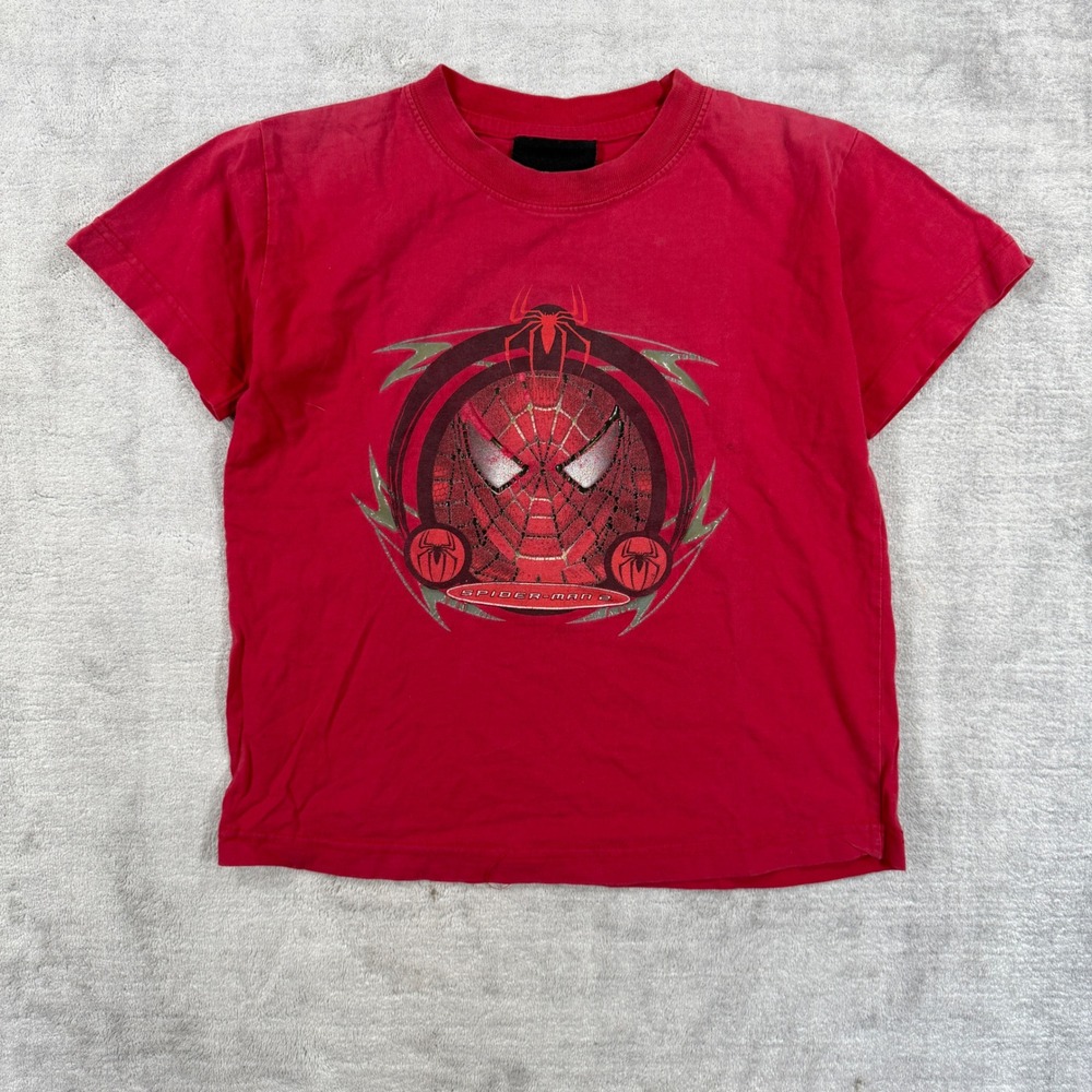 Spider Man 2 Shirt Youth 6X Red Vintage 2004 Movie Promo Marvel Superhero